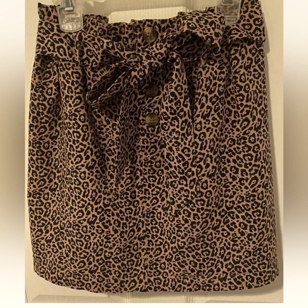 American Eagle Animal Print Paper Bag Style Mini Skirt Size XS NWOT